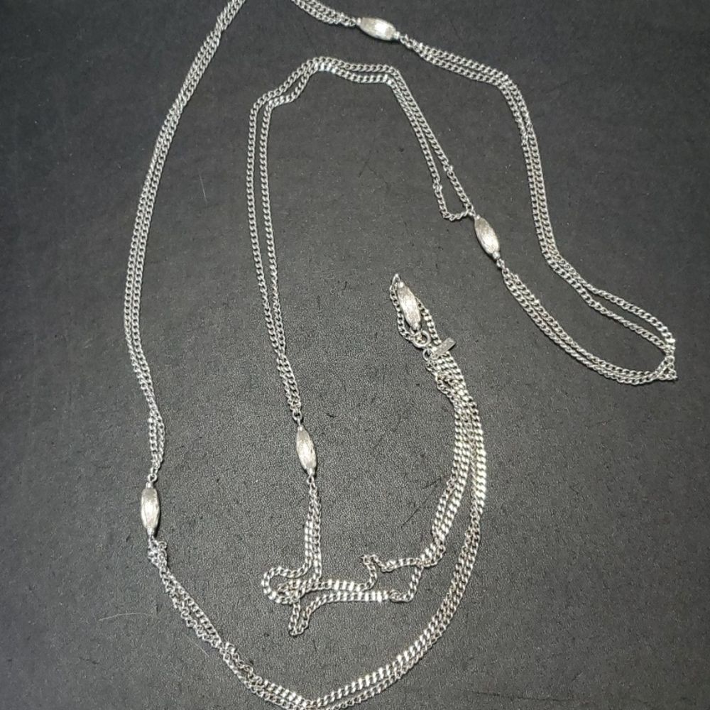 **Final Sale** Monet silver tone necklace 54"